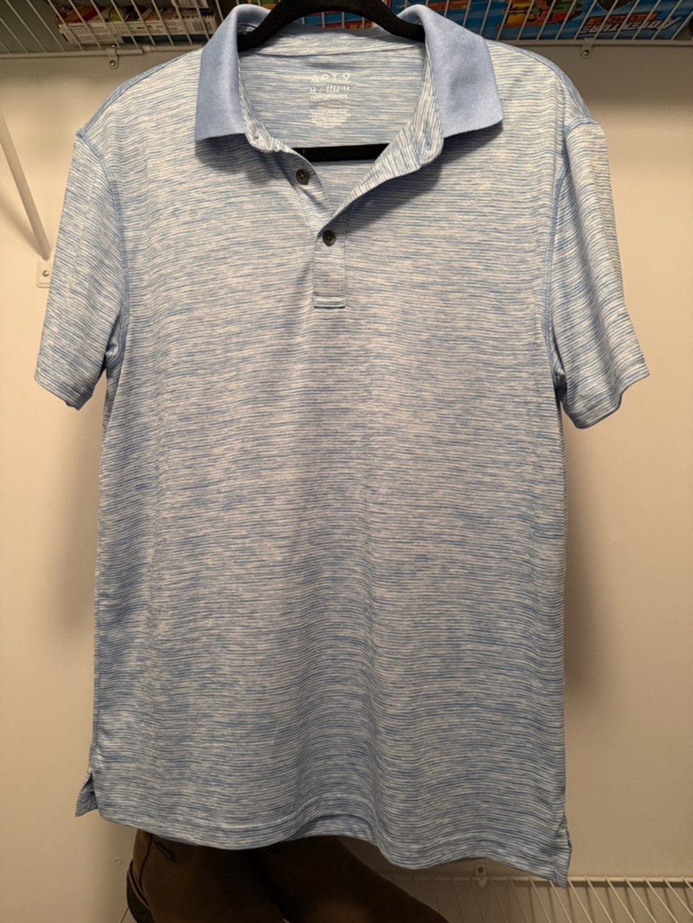 Apt. 9 Light Blue Heather Short Sleeve Polo